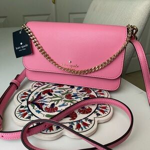 Kate Spade Pink Madison Small Flap Crossbody NWT brand new with gold chain